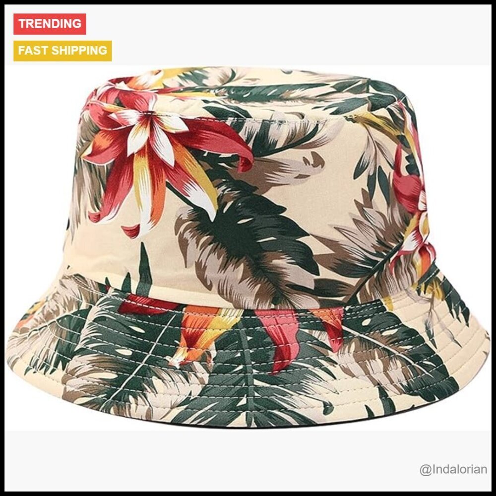 Reversible Bucket Hat Lightweight Polyester Sun Protection Unisex Rollable